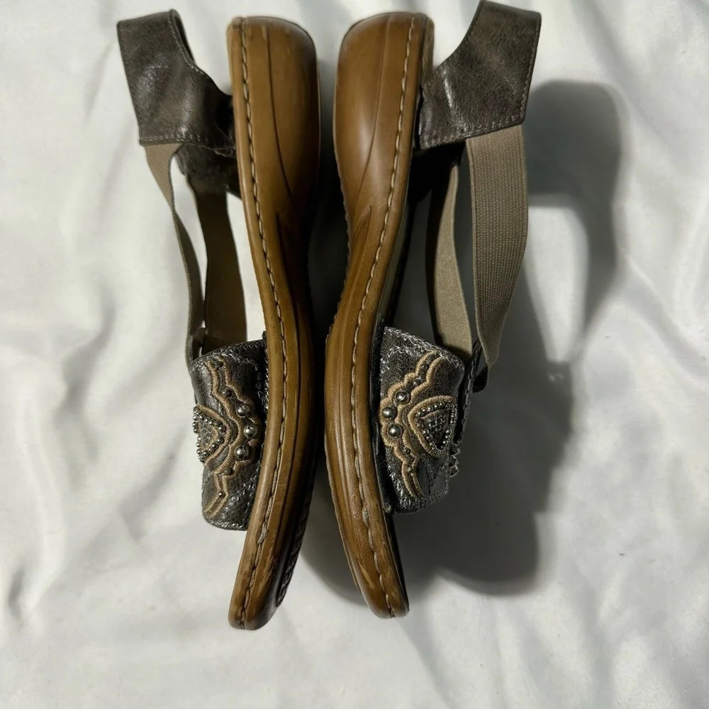 Rieker Metallic Silver Sandals Ankle Trap size 5 1/2 - Picture 3 of 13